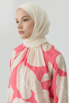 Floral Desenli Büzgülü Bluz - Pembe TUGBA