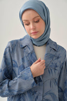 Floral Desenli Ceket - İndigo TUGBA