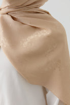 Floral Jakar Naturel Şal - Bej TUGBA