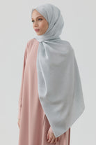 Floral Jakar Naturel Şal - Gümüş TUGBA