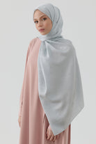 Floral Jakar Naturel Şal - Gümüş TUGBA