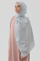 Floral Jakar Naturel Şal - Gümüş TUGBA