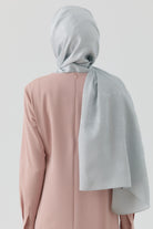 Floral Jakar Naturel Şal - Gümüş TUGBA