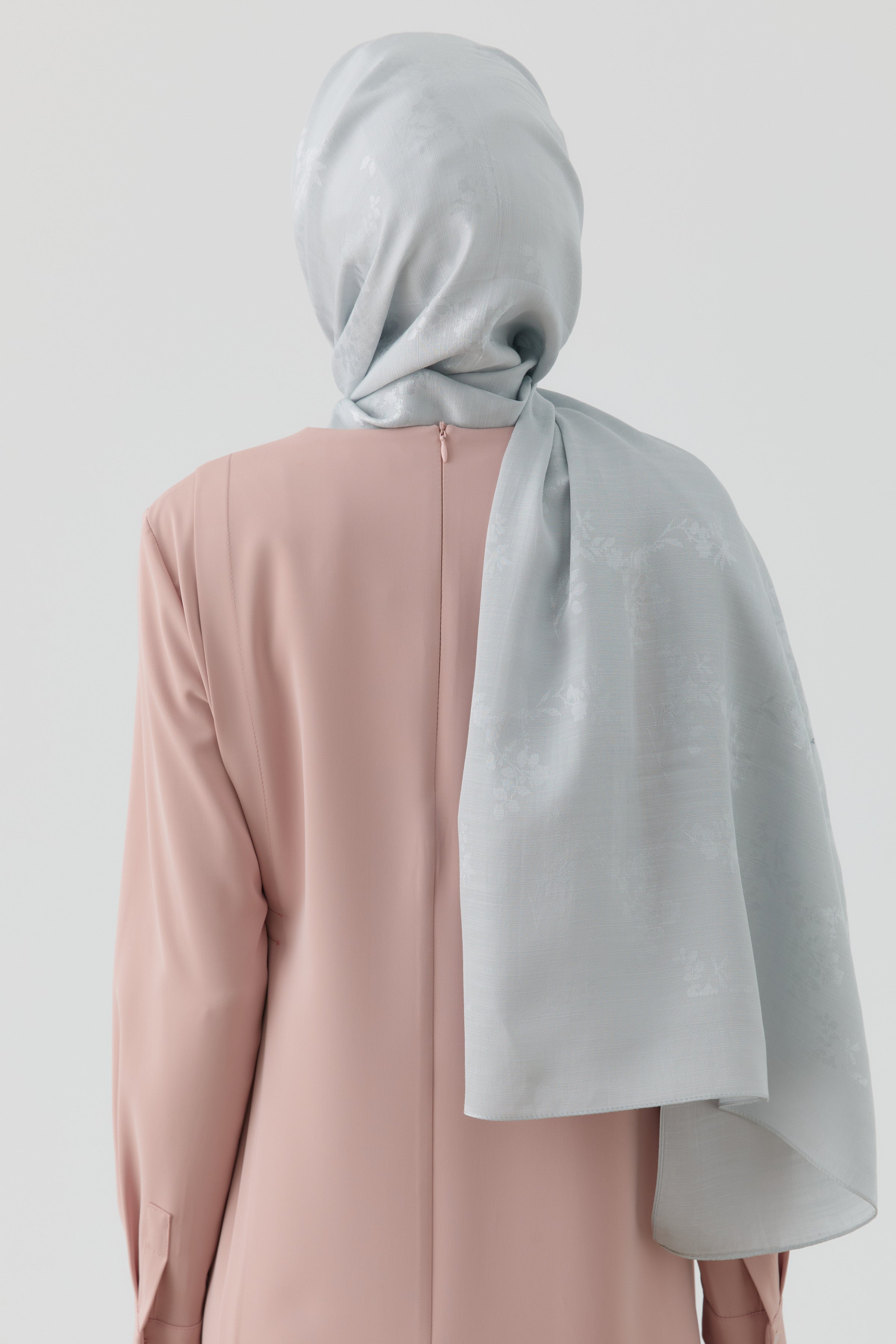 Floral Jakar Naturel Şal - Gümüş TUGBA