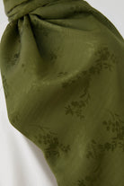 Floral Jakar Naturel Şal - Haki TUGBA