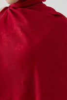 Floral Jakar Naturel Şal - Kırmızı TUGBA