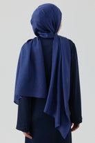 Floral Jakar Naturel Şal - Lacivert TUGBA