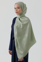 Floral Jakar Naturel Şal - Mint TUGBA