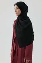 Floral Jakar Naturel Şal - Siyah TUGBA