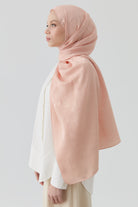 Floral Jakar Naturel Şal - Somon TUGBA