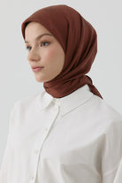 Floral Jakar Nida Naturel Eşarp - Kahve TUGBA