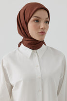 Floral Jakar Nida Naturel Eşarp - Kahve TUGBA