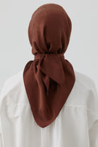 Floral Jakar Nida Naturel Eşarp - Kahve TUGBA