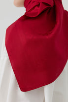 Floral Jakar Nida Naturel Eşarp - Kırmızı TUGBA