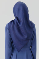 Floral Jakar Nida Naturel Eşarp - Lacivert TUGBA