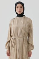 Floral Jakar Nida Naturel Eşarp - Siyah TUGBA