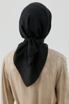 Floral Jakar Nida Naturel Eşarp - Siyah TUGBA