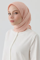 Floral Jakar Nida Naturel Eşarp - Somon TUGBA