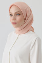 Floral Jakar Nida Naturel Eşarp - Somon TUGBA