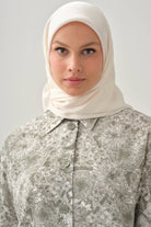 Floş Pamuk Naturel Eşarp - Ekru TUGBA