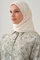 Floş Pamuk Naturel Eşarp - Ekru TUGBA