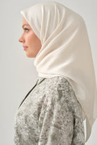 Floş Pamuk Naturel Eşarp - Ekru TUGBA