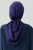 Floş Pamuk Naturel Eşarp - Lacivert TUGBA