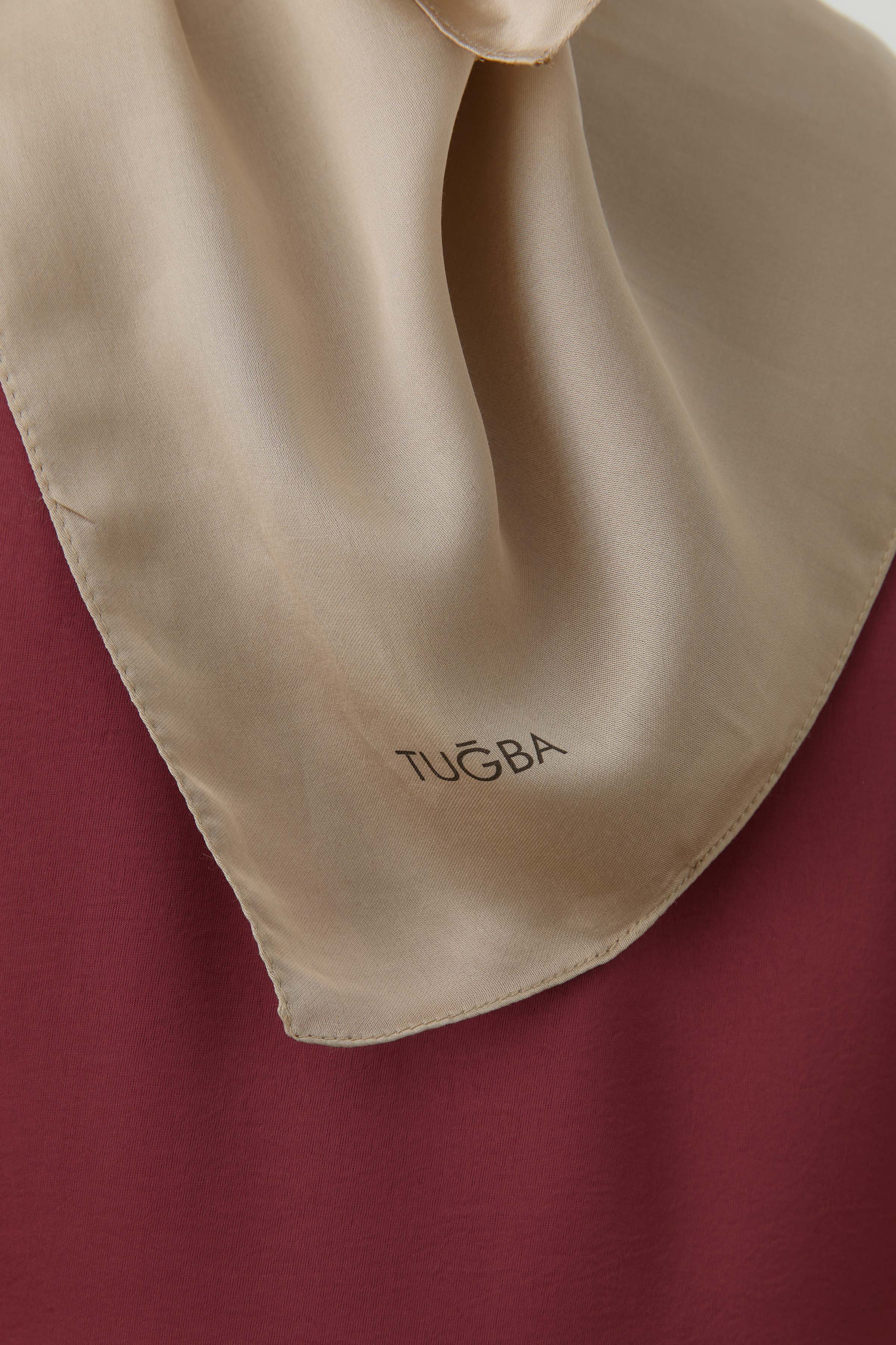 Floş Pamuk Naturel Eşarp - Vizon TUGBA