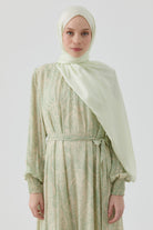 Floş Pamuk Naturel Şal - Mint TUGBA
