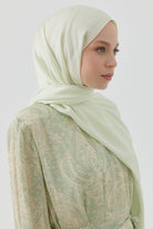 Floş Pamuk Naturel Şal - Mint TUGBA