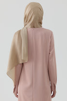 Floş Pamuk Naturel Şal - Vizon TUGBA