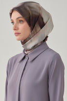 Flu Desenli Sura İpek Eşarp - Mürdüm TUGBA