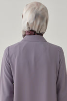 Flu Desenli Sura İpek Eşarp - Mürdüm TUGBA