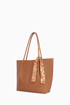 Fular Detaylı Omuz Çantası - Taba TUGBA