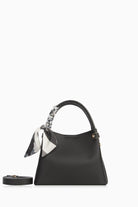 Fular Detaylı Çift Kulplu Çanta - Siyah TUGBA