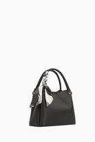 Fular Detaylı Çift Kulplu Çanta - Siyah TUGBA