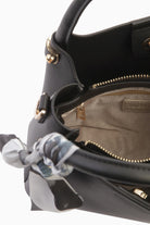 Fular Detaylı Çift Kulplu Çanta - Siyah TUGBA