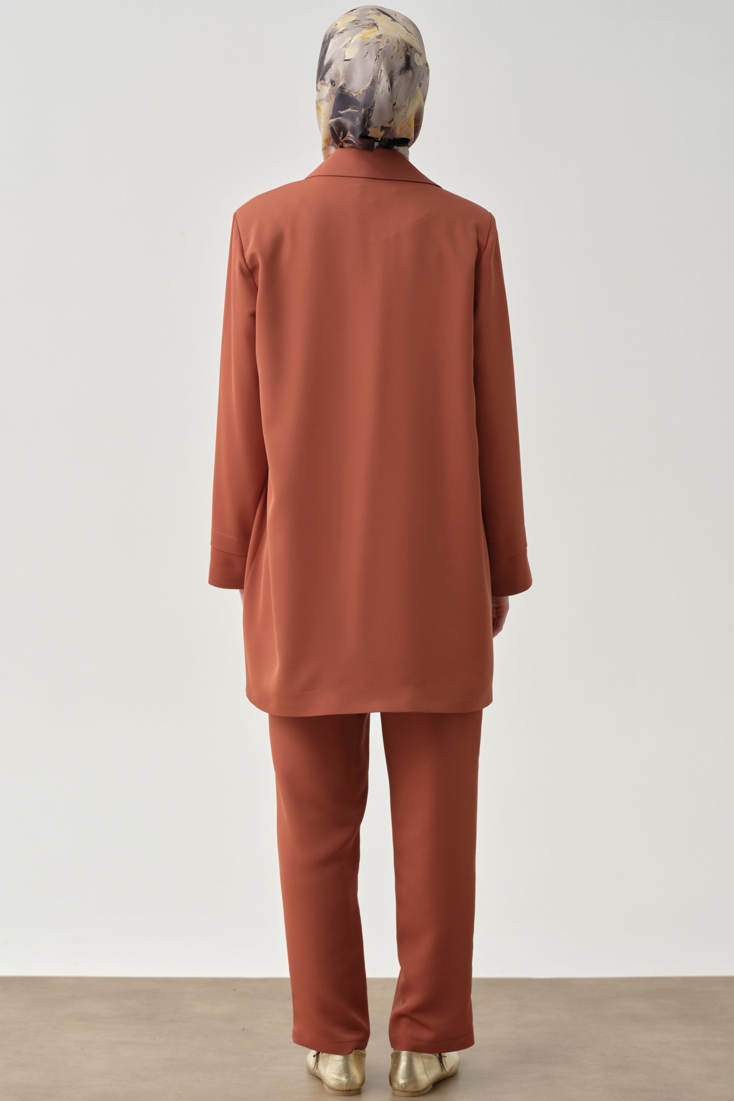 Garnished Jacket Trousers Three Piece Suit - Light Brown – TUĞBA