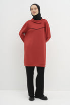 Garnili Örme Takım - Kiremit - Siyah TUGBA