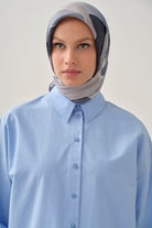 Geniş Manşetli Gömlek - Açık Mavi TUGBA