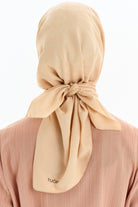 Geometrik Desen Pamuk Eşarp - Bej TUGBA