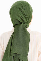 Geometrik Desen Viskon Şal - Haki TUGBA