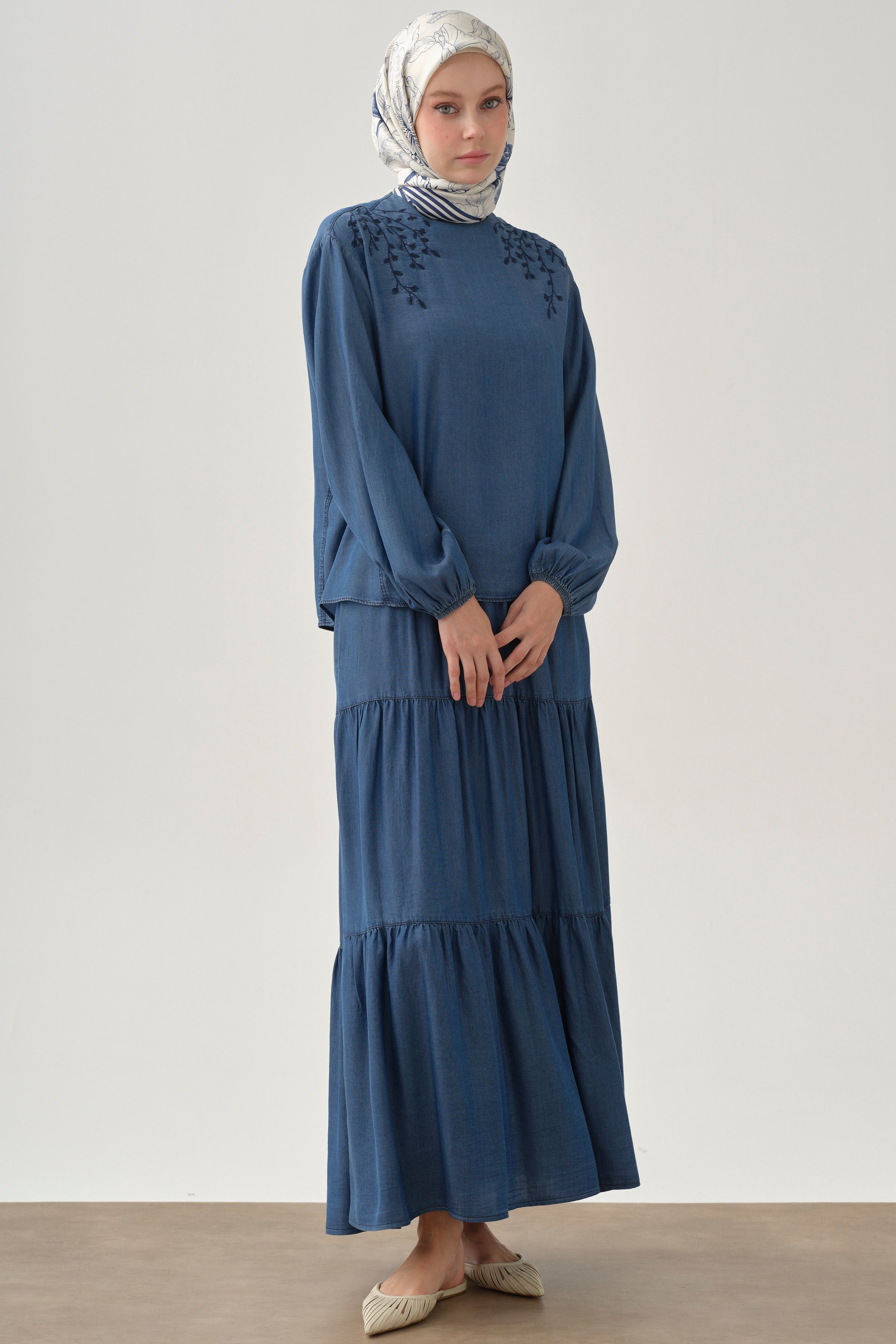 Gypsy Skirt with Hidden Pocket - Indigo – TUĞBA