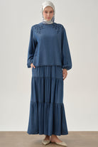 Gizli Cepli Çingene Eteği - İndigo TUGBA