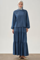 Gizli Cepli Çingene Eteği - İndigo TUGBA