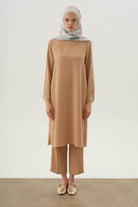 Gizli Cepli Pantolon - Bej TUGBA