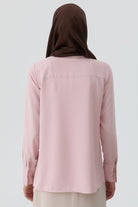 Gizli Patlı Basic Gömlek - Pudra TUGBA