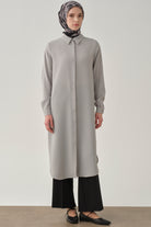Gizli Patlı Basic Tunik - Gri TUGBA