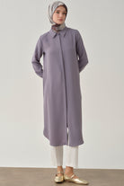 Gizli Patlı Basic Tunik - Lila TUGBA