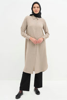 Gizli Patlı Basic Tunik - Vizon TUGBA